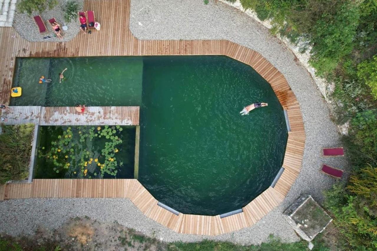 Maison Terre Les Cabanes De Fallot - Sauna Bain-Froid Piscine Naturelle L'isle-Bouzon Esterno foto